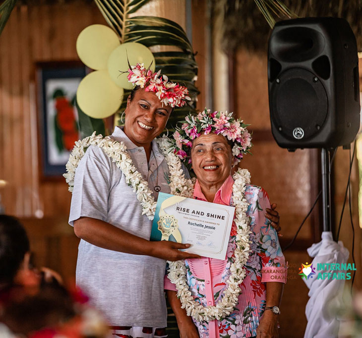 Two women smiling
